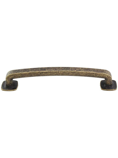 Belcastel Flat-Bottom Pull - 5 inch Center-to-Center in Distressed Antique Brass.